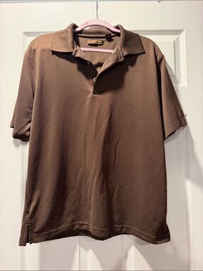 Cubavera Men's Brown Short Sleeve Polo